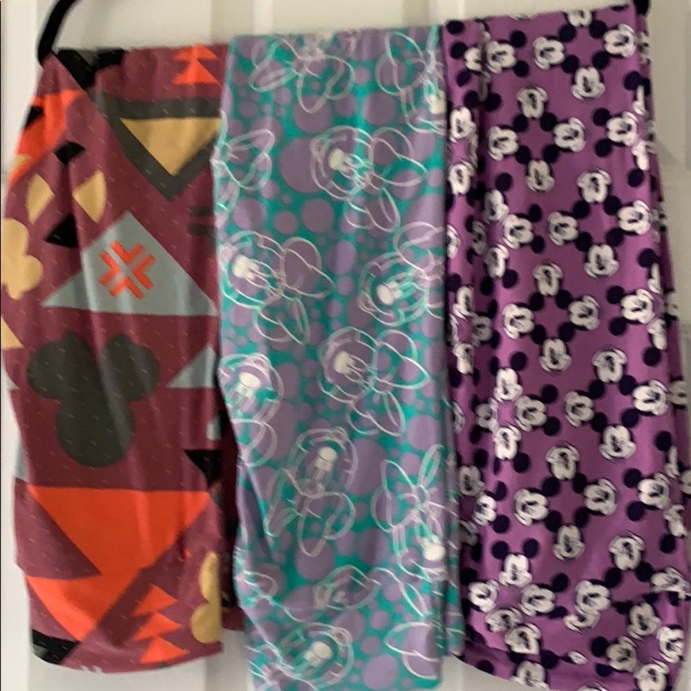3 pairs of leggings Lularoe Disney OS